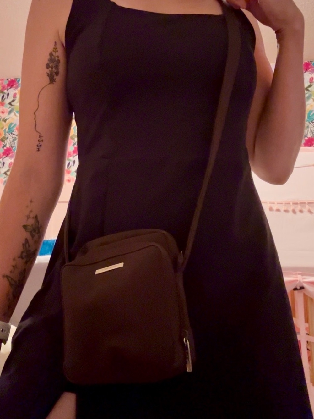 Nine West Brown Crossbody Bag with Front Zip Pocket